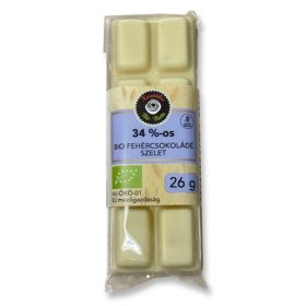 Bio 34% kakaótartalmú fehércsokoládé szelet 26 gr