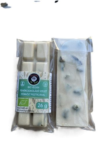 Bio vegán fehércsokoládé szelet pirított pisztáciával 26 gr